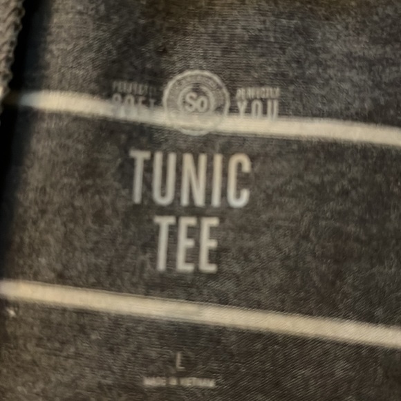 Grey with white stripes soft tunic tee - Picture 2 of 2